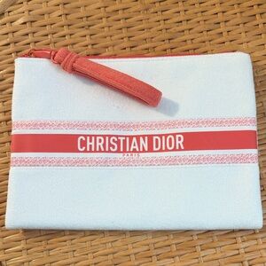 Christian Dior White and Red Pouch